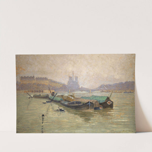 L’ile Saint-Louis Et Notre-Dame, Vues Du Pont D’austerlitz (1910) by Georges-Émile Carette