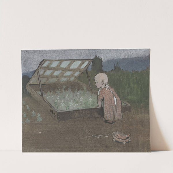 Lillan vid en drivbänk by Ivar Arosenius