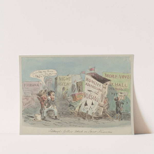 Lilthorpe's Gallant Attack on Street, Nuisances by John Leech