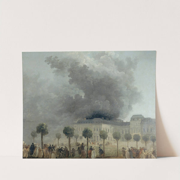 L’incendie de l’Opéra, vu des jardins du Palais-Royal, le 8 juin 1781 (1781) by Hubert Robert