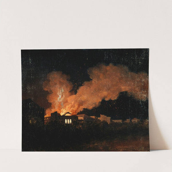 L'incendie du théâtre de l'Ambigu-Comique le 13 juillet 1827 by Antoine-Fèlix Boisselier
