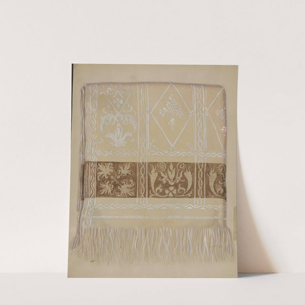 Linen Towel - Brown Border by Eva Wilson