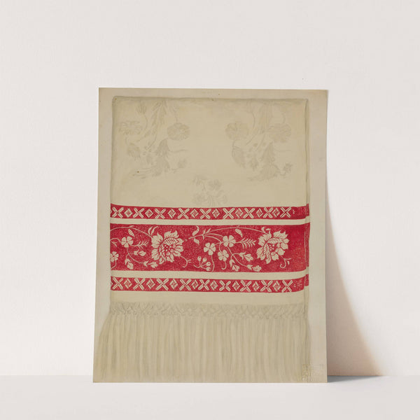 Linen Towel - Flower Design by Eva Wilson