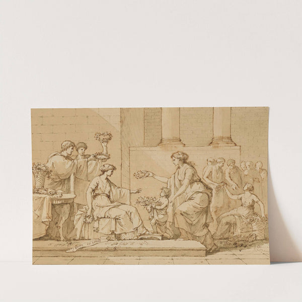 L'Innocence offrant fleurs et couronne à l'Amitié by Jean-François-Pierre Peyron