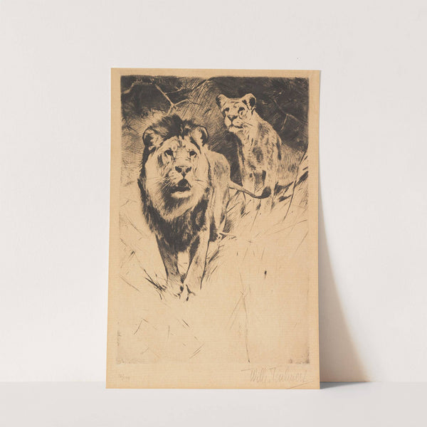 Lion and Lioness (1915-1921) by Wilhelm Kuhnert