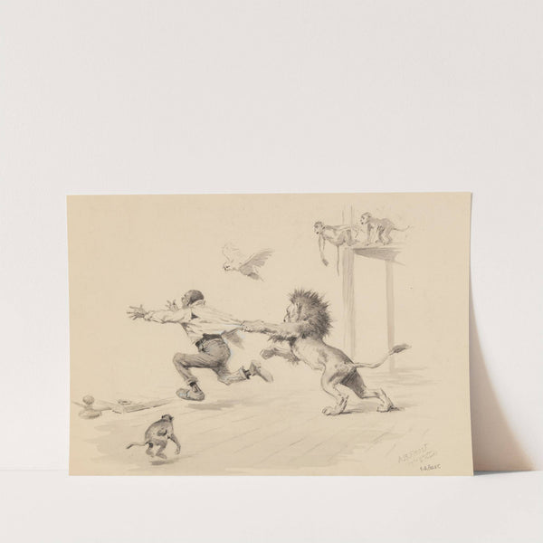 Lion Attack by Arthur Burdett Frost