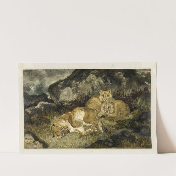 Lioness and Cubs (c. 1832) by Antoine-Louis Barye