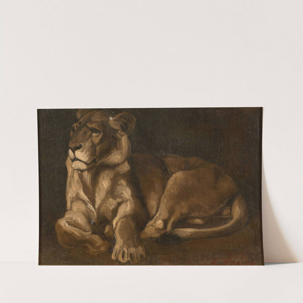 Lionne couchée by Auguste Lançon