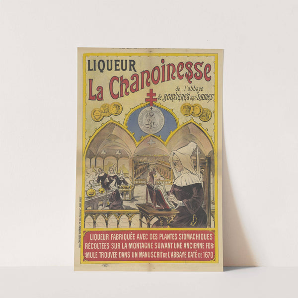 Liqueur La Chanoinesse de l’abbaye de Bouxières-aux-Dames. Liqueur fabriquée avec des plantes stomachiques (1895) by Imp. Charles Verneau