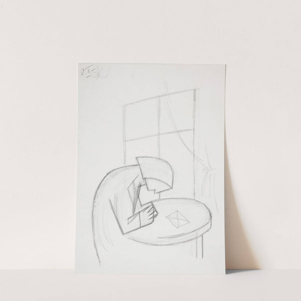 List - rysunek dwustronny (na odwrocie szkic do obrazu 'Panzerzug') by Marian Kopf