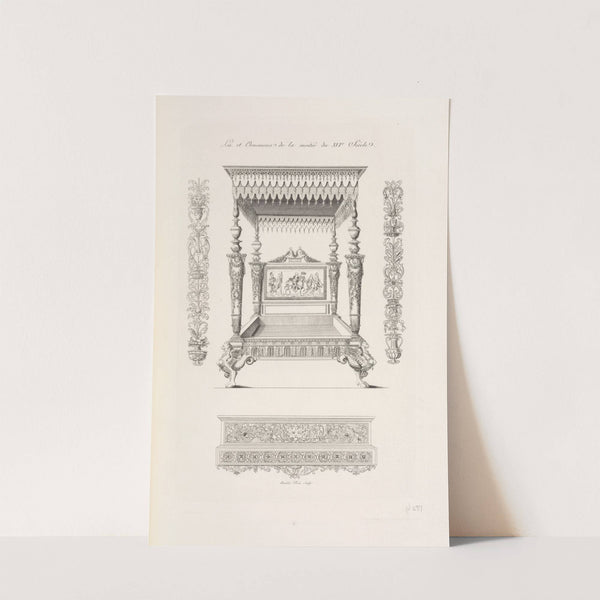 Lit et ornemens de la moitié du XVIe siècle. (1839) by Nicolas Xavier Willemin