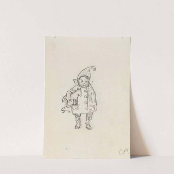 Liten gutt med gyngehest by Christian Krohg