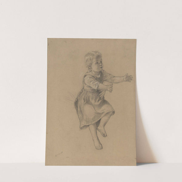 Liten jente med fremstrakte hender (1868) by Adolph Tidemand