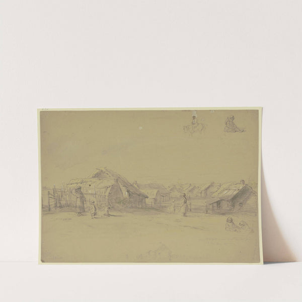 Lithina mit niederen Holzhäusern by Wilhelm Amandus Beer