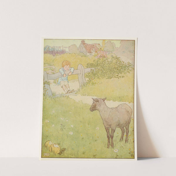 Little boy and black sheep. by Leonard Leslie Brooke