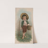 Little boy with straw hat, basket, and rake (1896) by Julius Bien & Company