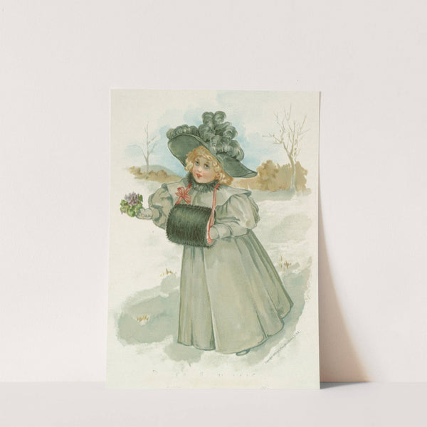Little Girl Dressed in Winter Garb (ca. 1895) by Louis Prang & Co.