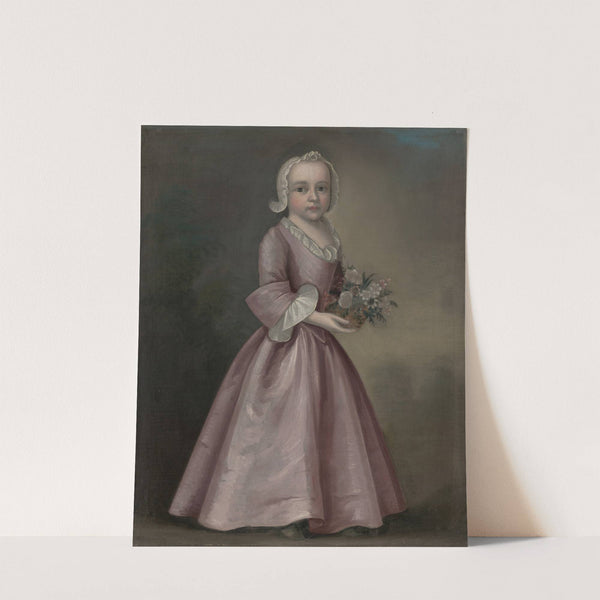 Little Girl Holding Flowers by Joseph Badger