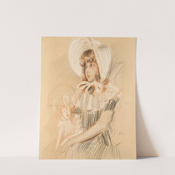 Little Girl Holding Her Doll by Paul César Helleu