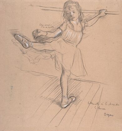 Little Girl Practicing at the Bar