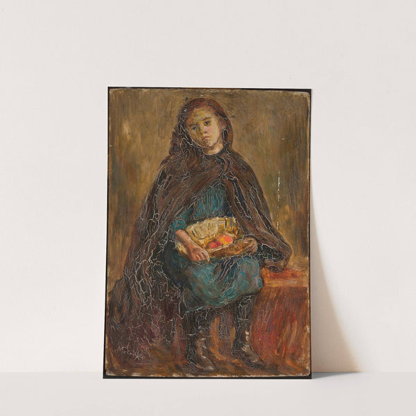 Little girl with a basket of apples on her knees (1919) by Tadeusz Makowski
