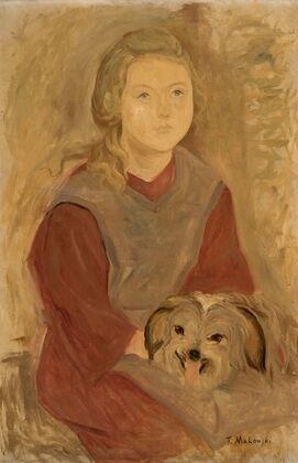 Little girl with a dog