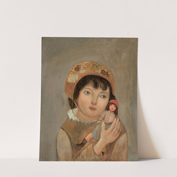Little girl with a doll by Tadeusz Makowski