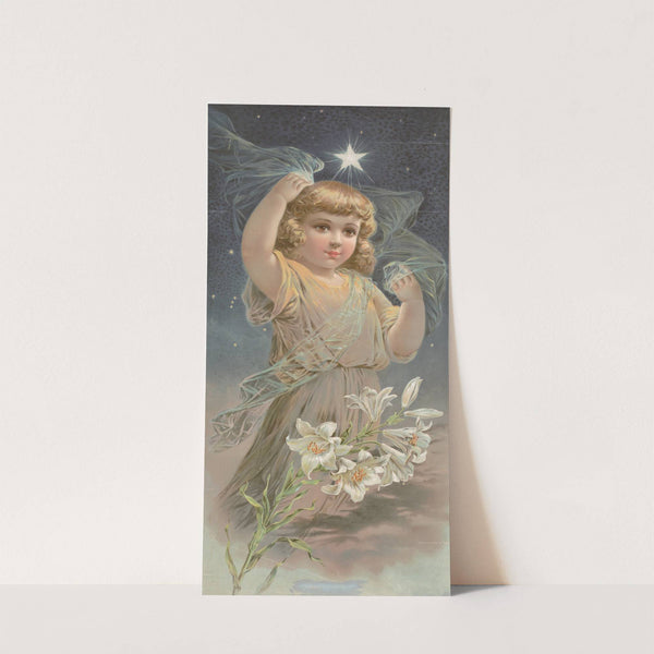 Little girl with lilies under a star by Anonymous