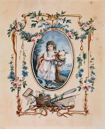 Little Shepherdess with Lamb