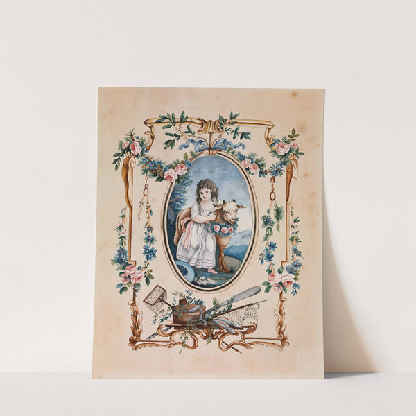 Little Shepherdess with Lamb by Jean-Baptiste Huet