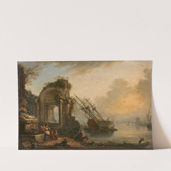 Littoral animé de personnages au Levant et Littoral animé de personnages au couchant by Jean-Baptiste Lallemand