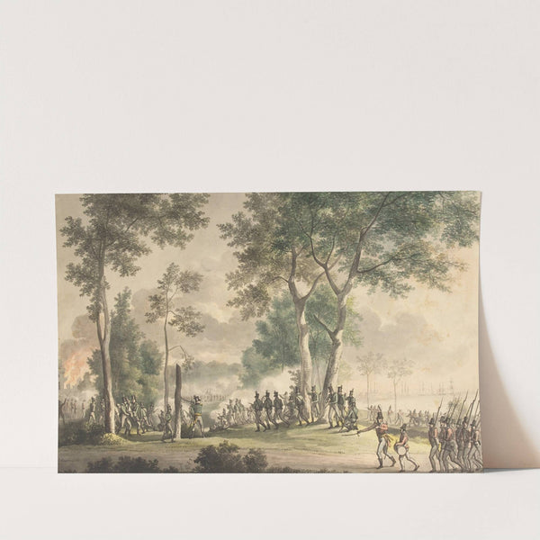 Livjægernes udfald i Classens have 31.august 1807. (1808) by Christoffer Wilhelm Eckersberg