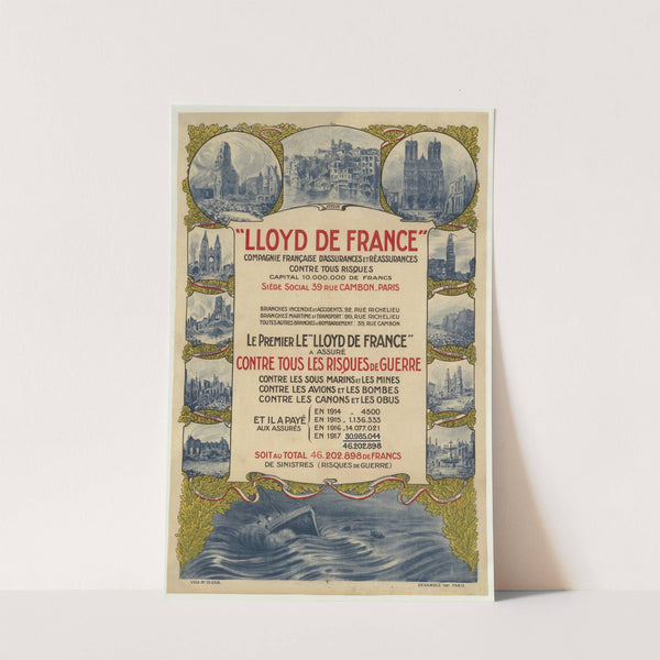 Lloyd de France compagnie française d’assurances et réassurances contre tous risques (1918) by Imp. Devambez