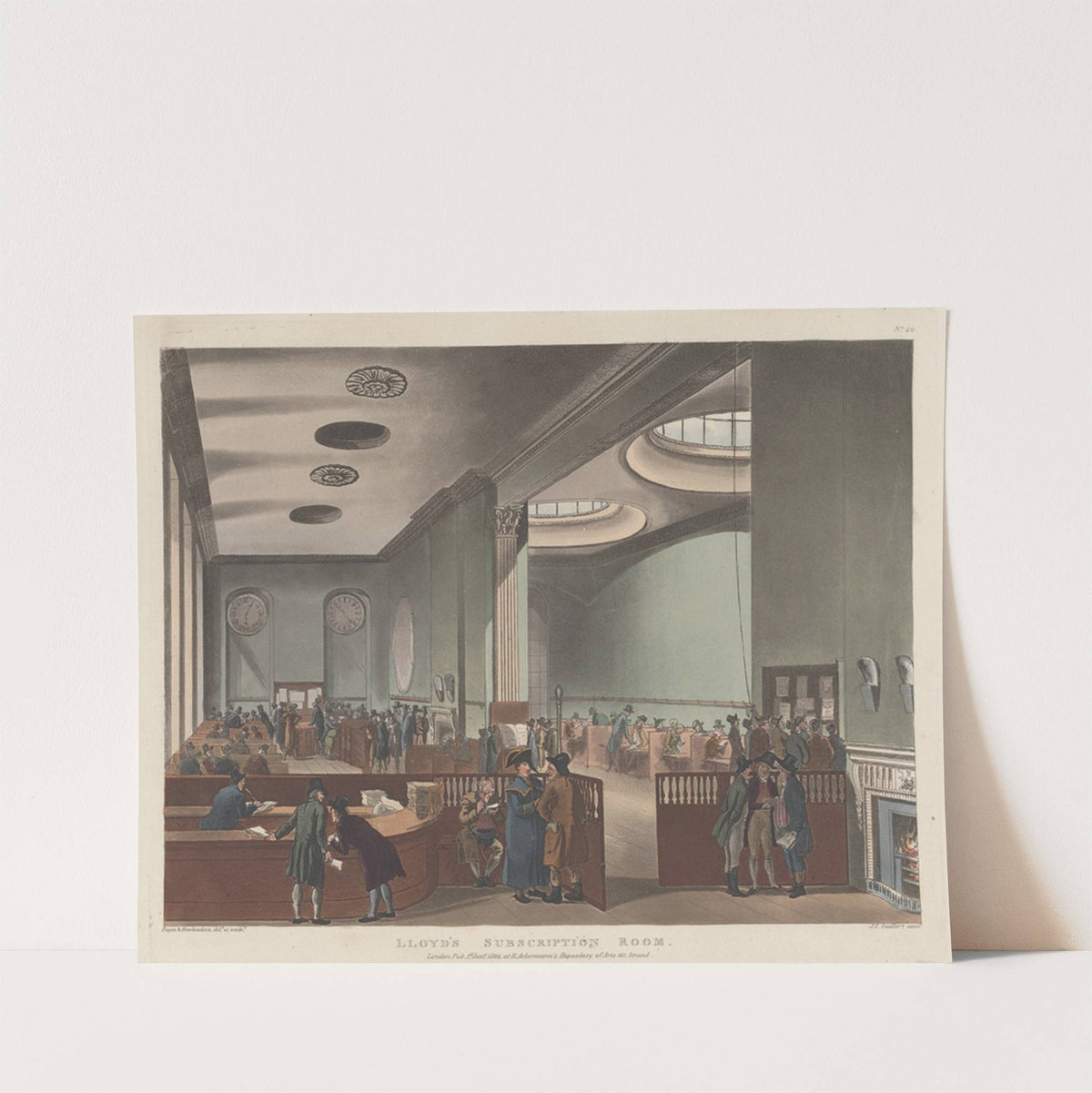 Lloyd’s Subscription Room (1809) by Thomas Rowlandson