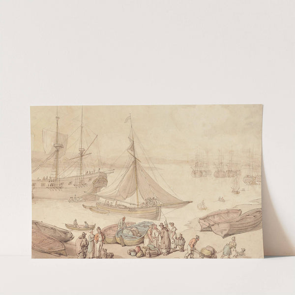 Loading ships, probably at Portsmouth by Thomas Rowlandson