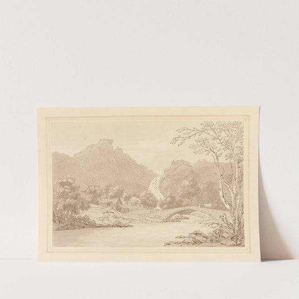 Lodore Rocks & fall front view by Joseph Farington