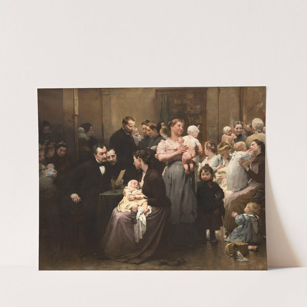 ‘L’Œuvre de la goutte de lait’ au dispensaire de Belleville (triptyque) (1903) by Henri-Jules-Jean Geoffroy