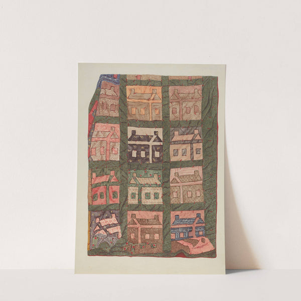 Log Cabin Patchwork Quilt by American 20th Century