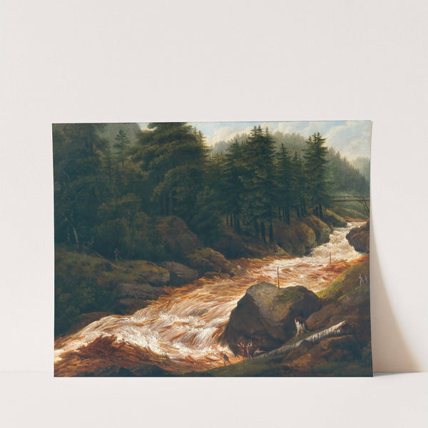 Loggers at a Mountain Torrent (1837) by Franz Scheyerer