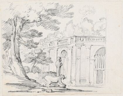 Loggia and Statuary in an Italian Garden