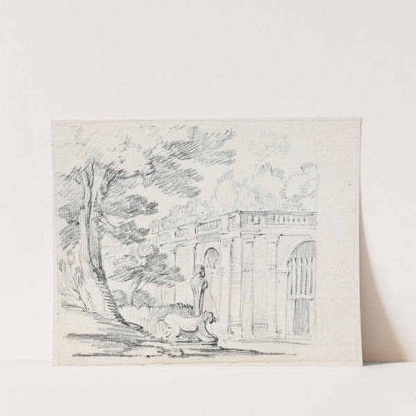 Loggia and Statuary in an Italian Garden by Joseph-Marie Vien