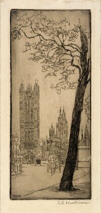 London Scene with Church — size preview
