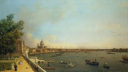 London- The Thames from Somerset House Terrace towards the City