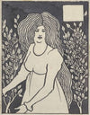 Long-haired Woman in Front of Tall Rosebushes (1894)