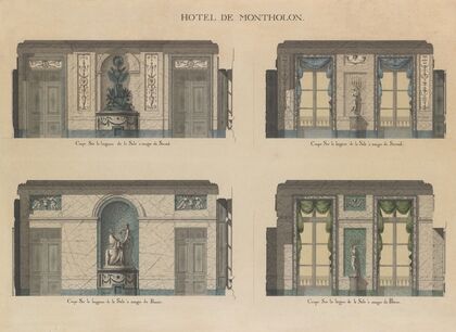 Longitudinal and Cross Sections of the Dining Rooms of the Hôtel de Montholon — size preview