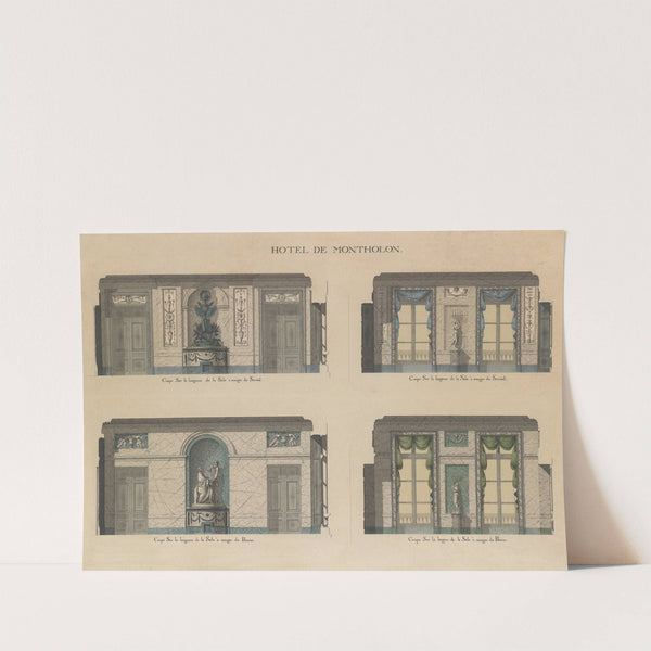 Longitudinal and Cross Sections of the Dining Rooms of the Hôtel de Montholon by Jean Jacques Lequeu