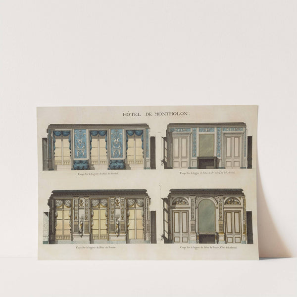 Longitudinal and Cross Sections of the Salons of the Hôtel de Montholon by Jean Jacques Lequeu