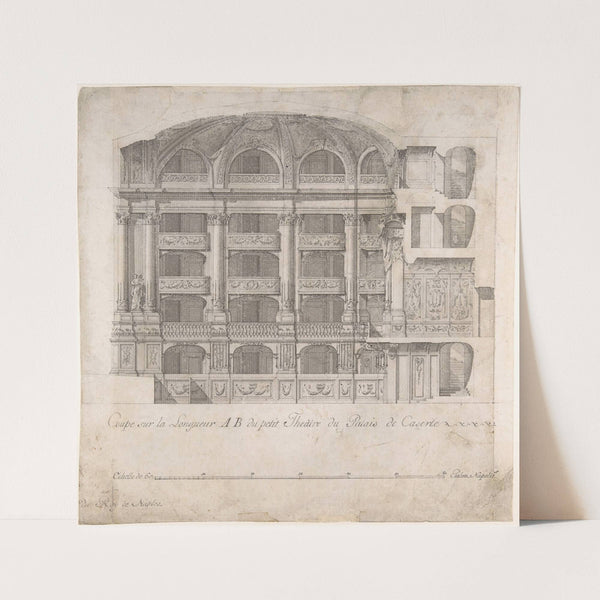 Longitudinal Section of the Small Theater in the Palace at Caserta (1700–1773) by Luigi Vanvitelli