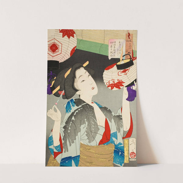 Looking Observant; The Appearance of a Kyoto Waitress of the Meiji Era by Tsukioka Yoshitoshi