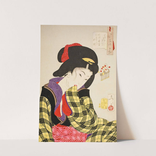 Looking Shy; The Manners of a Young Girl of the Meiji Era by Tsukioka Yoshitoshi
